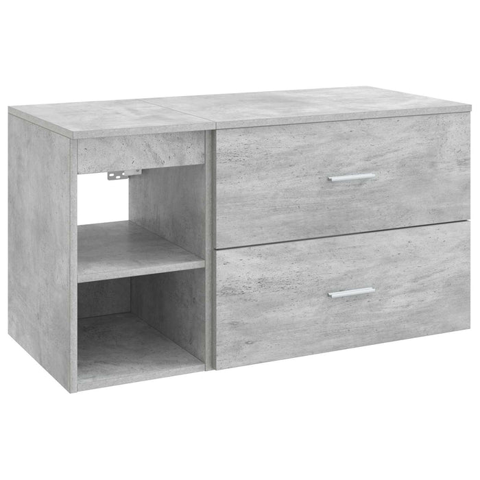 Set de mobilier pentru baie 2 pcs Gri Beton Lemn prelucrat WALTI