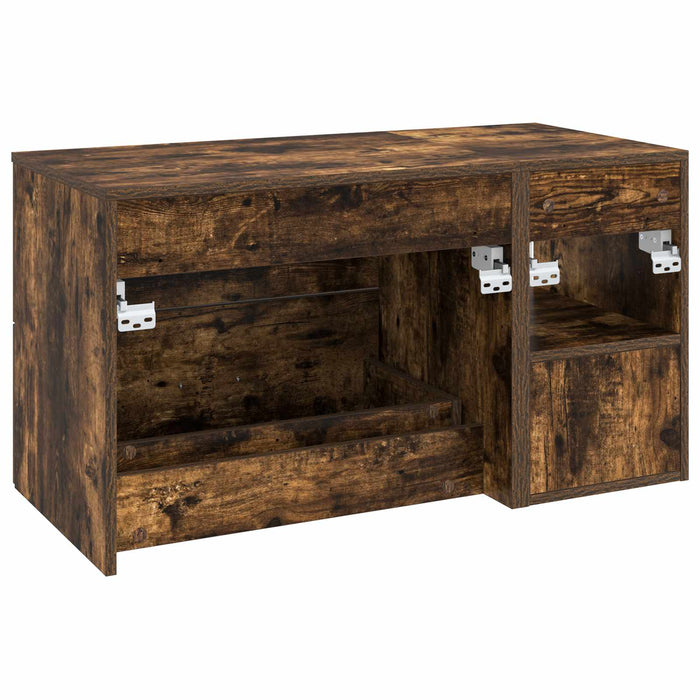 Set de mobilier pentru baie 2 pcs Stejar fumuriu Lemn prelucrat WALTI