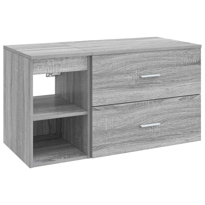 Set de mobilier pentru baie 2 pcs Sonoma gri Lemn prelucrat WALTI
