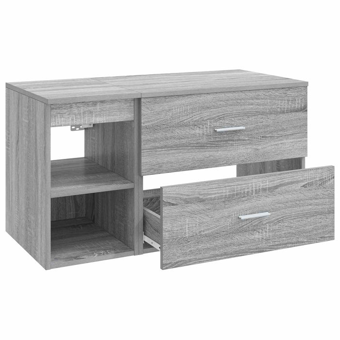 Set de mobilier pentru baie 2 pcs Sonoma gri Lemn prelucrat WALTI