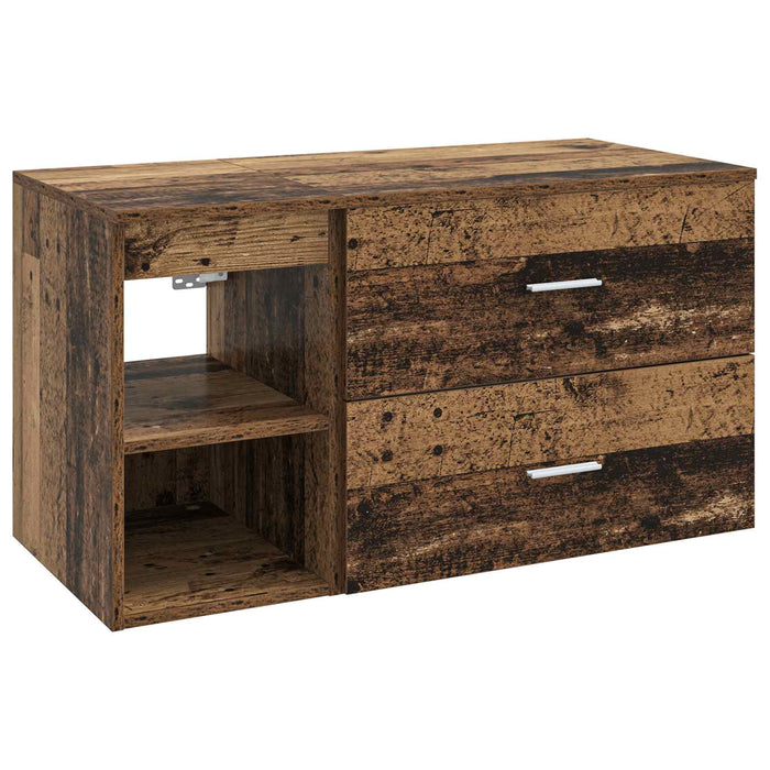 Set de mobilier pentru baie 2 pcs Lemn vechi Lemn prelucrat WALTI