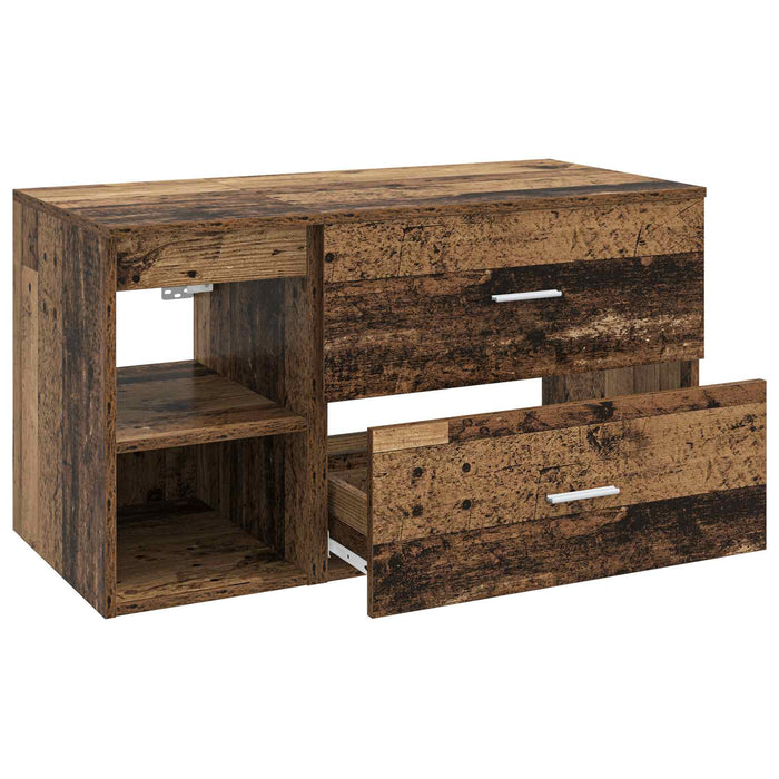 Set de mobilier pentru baie 2 pcs Lemn vechi Lemn prelucrat WALTI