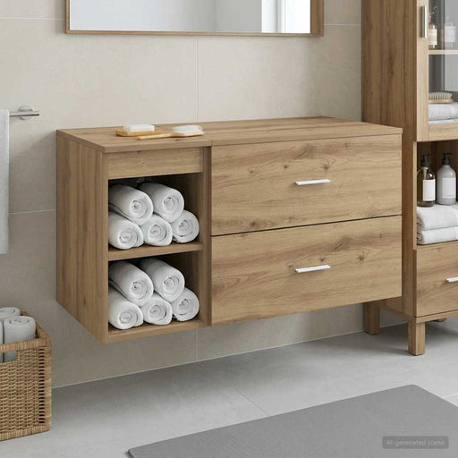 Set de mobilier pentru baie 2 buc. Stejar Artizanal - WALTI WALTI
