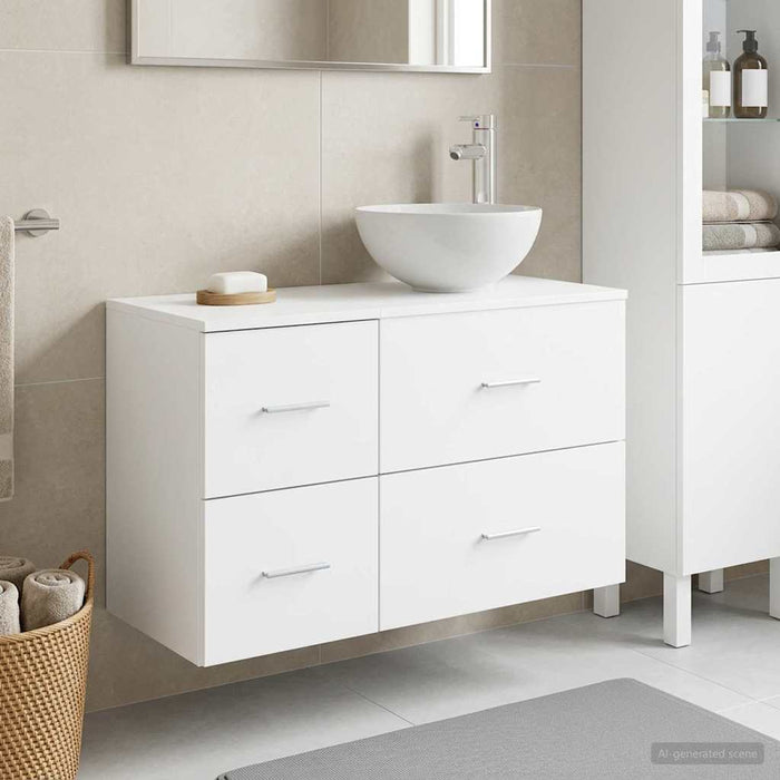 Set de mobilier pentru baie 2 pcs Alb Lemn prelucrat WALTI