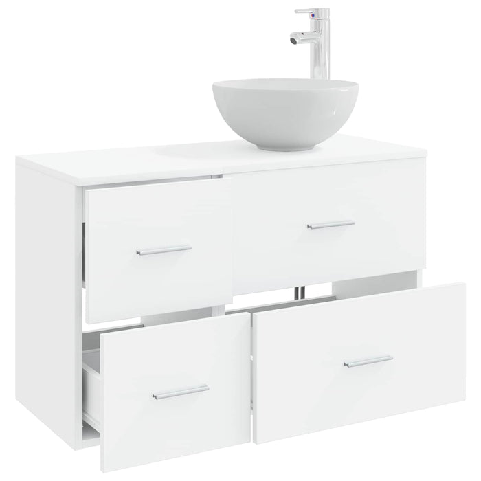 Set de mobilier pentru baie 2 pcs Alb Lemn prelucrat WALTI