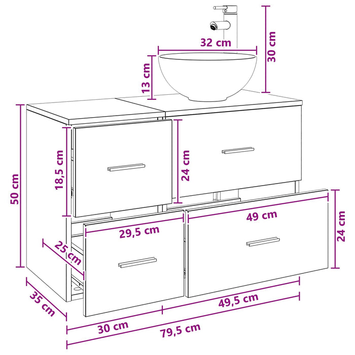 Set de mobilier pentru baie 2 pcs Alb Lemn prelucrat WALTI