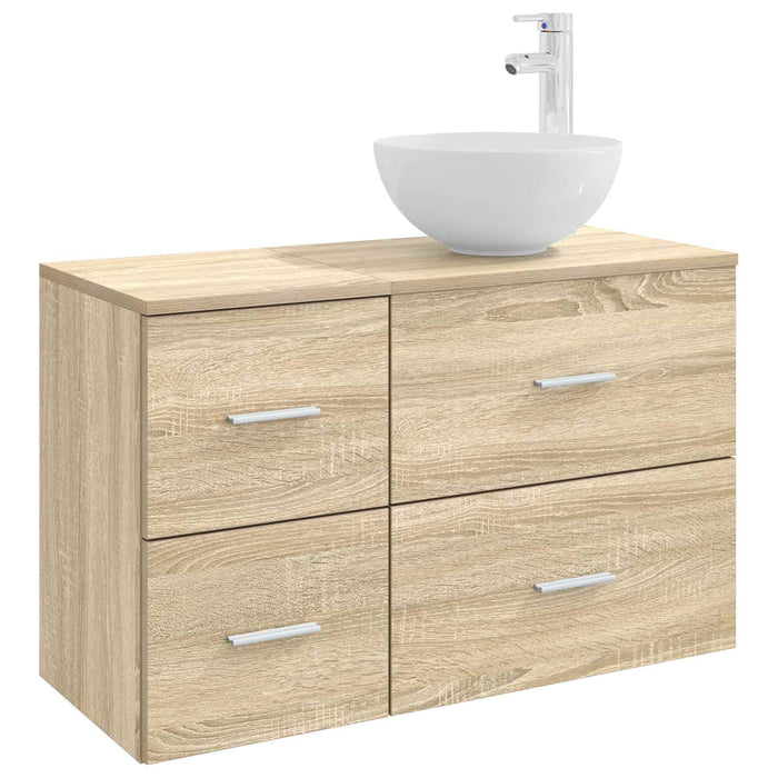 Set de mobilier pentru baie 2 pcs Stejar Sonoma Lemn prelucrat WALTI