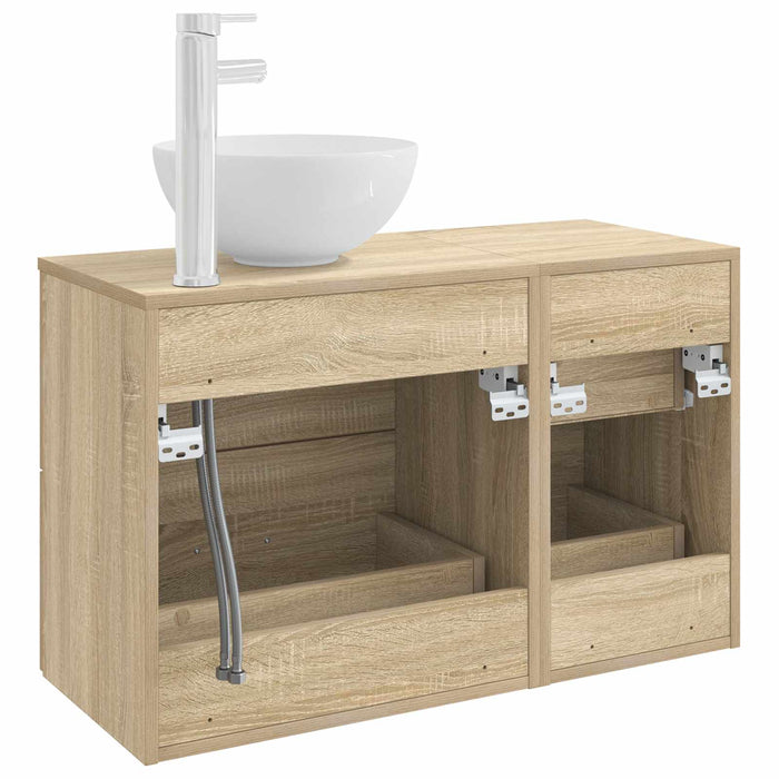 Set de mobilier pentru baie 2 pcs Stejar Sonoma Lemn prelucrat WALTI