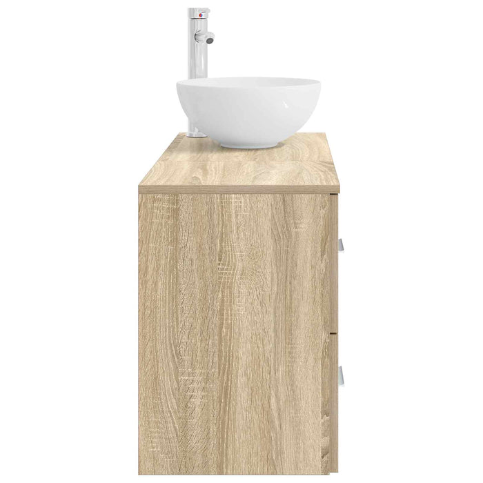 Set de mobilier pentru baie 2 pcs Stejar Sonoma Lemn prelucrat WALTI
