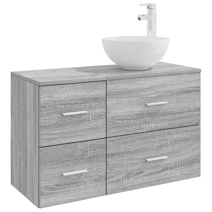 Set de mobilier pentru baie 2 pcs Sonoma gri Lemn prelucrat WALTI