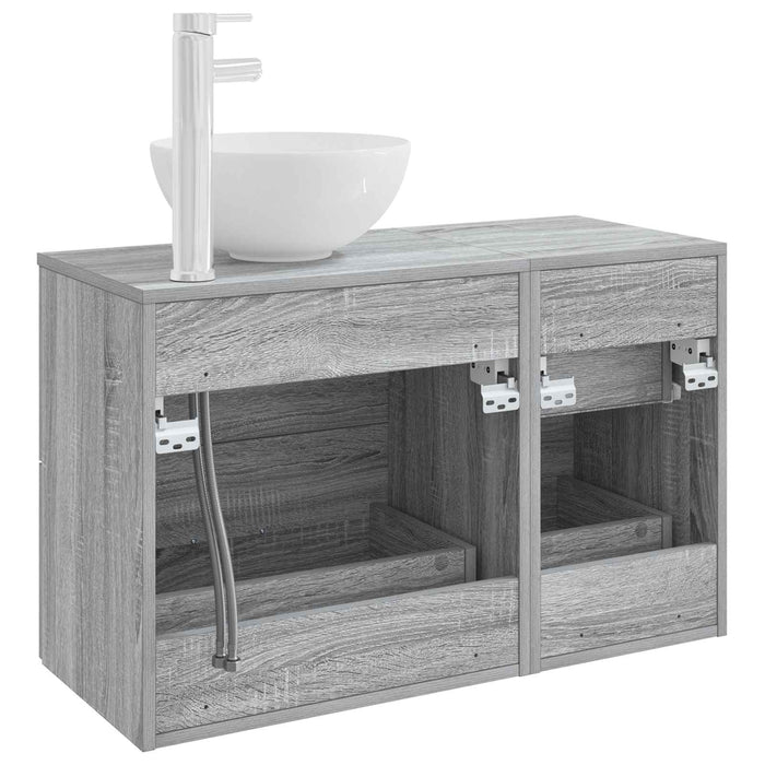 Set de mobilier pentru baie 2 pcs Sonoma gri Lemn prelucrat WALTI