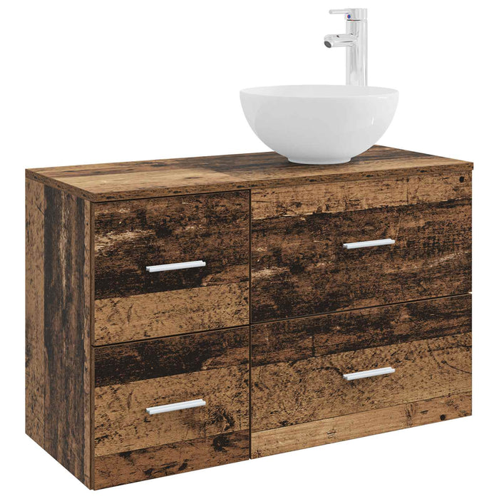 Set de mobilier pentru baie 2 pcs Lemn vechi Lemn prelucrat WALTI