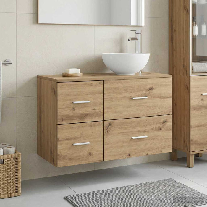 Set de mobilier pentru baie 2 pcs Stejar Artizanal WALTI