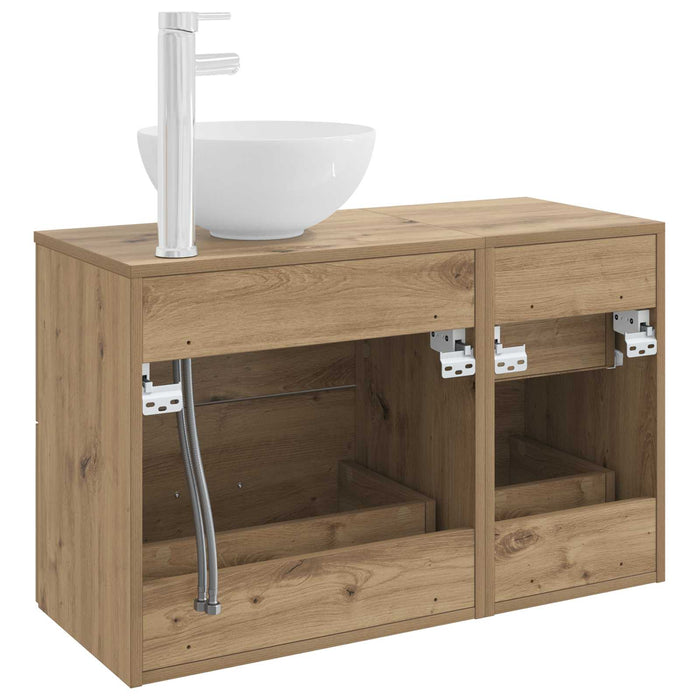 Set de mobilier pentru baie 2 pcs Stejar Artizanal WALTI