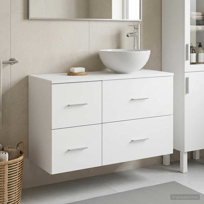 Set de mobilier pentru baie 2 pcs Alb Lemn prelucrat WALTI