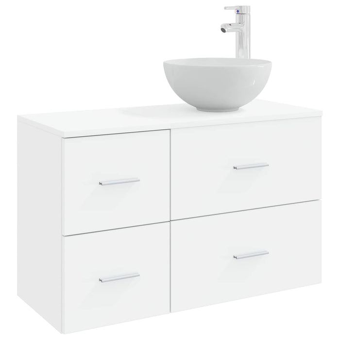 Set de mobilier pentru baie 2 pcs Alb Lemn prelucrat WALTI