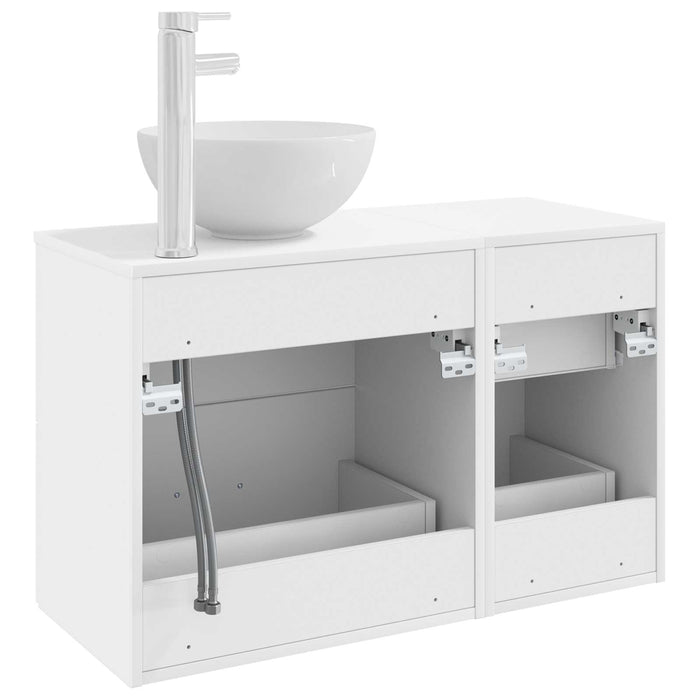 Set de mobilier pentru baie 2 pcs Alb Lemn prelucrat WALTI