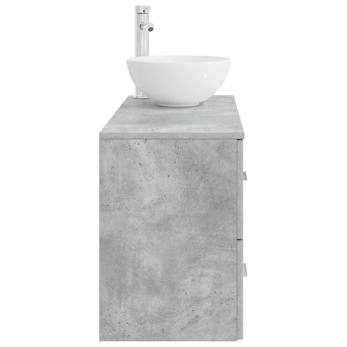 Set de mobilier pentru baie 2 pcs Gri Beton Lemn prelucrat WALTI