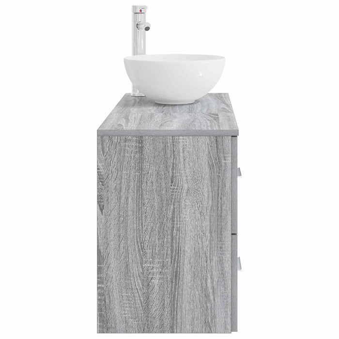 Set de mobilier pentru baie 2 pcs Sonoma gri Lemn prelucrat WALTI