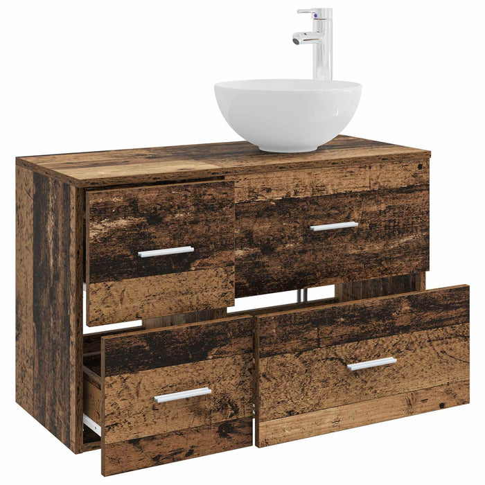 Set de mobilier pentru baie 2 pcs Lemn vechi Lemn prelucrat WALTI