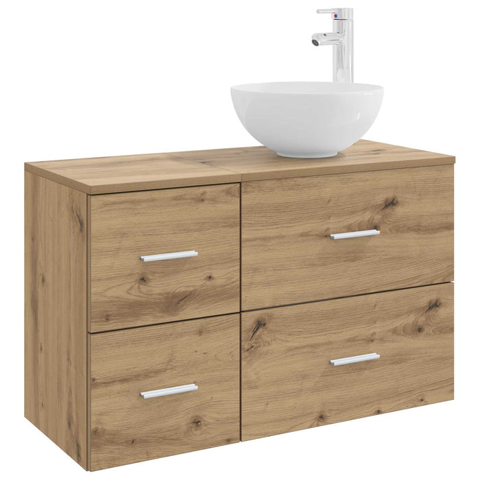 Set de mobilier pentru baie 2 pcs Stejar Artizanal WALTI