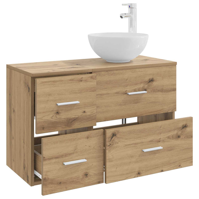 Set de mobilier pentru baie 2 pcs Stejar Artizanal WALTI