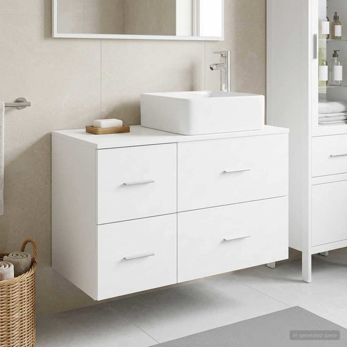 Set de mobilier pentru baie 2 pcs Alb Lemn prelucrat WALTI