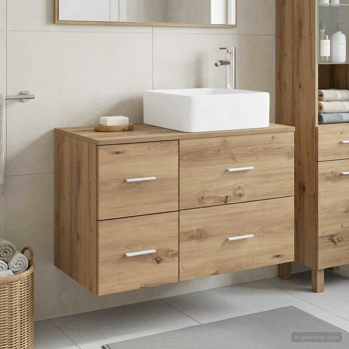Set de mobilier pentru baie 2 pcs Stejar Artizanal WALTI