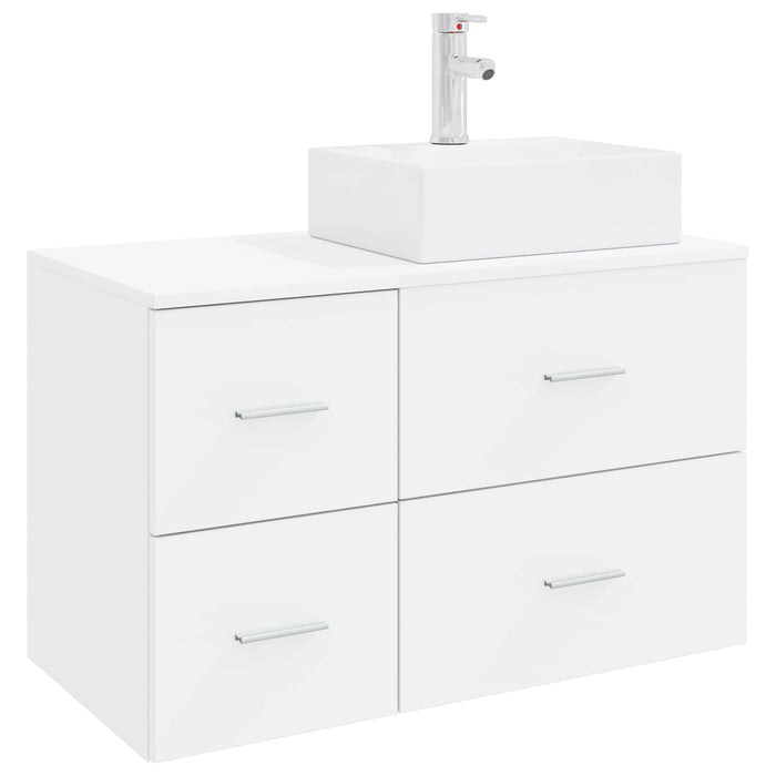 Set de mobilier pentru baie 2 buc. Alb Lemn prelucrat WALTI