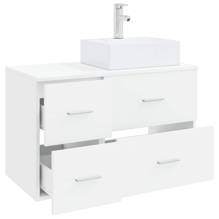 Set de mobilier pentru baie 2 buc. Alb Lemn prelucrat WALTI
