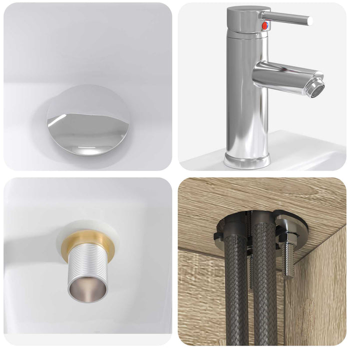 Set de mobilier pentru baie 2 buc. Stejar Sonoma Lemn prelucrat WALTI