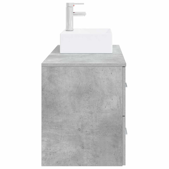 Set de mobilier pentru baie 2 buc. Gri Beton Lemn prelucrat WALTI
