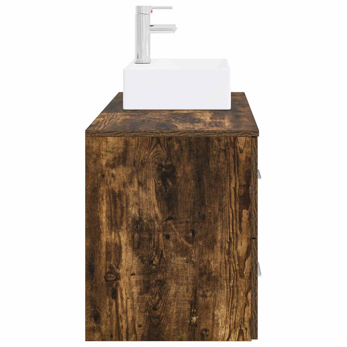 Set de mobilier pentru baie 2 buc. Stejar fumuriu WALTI