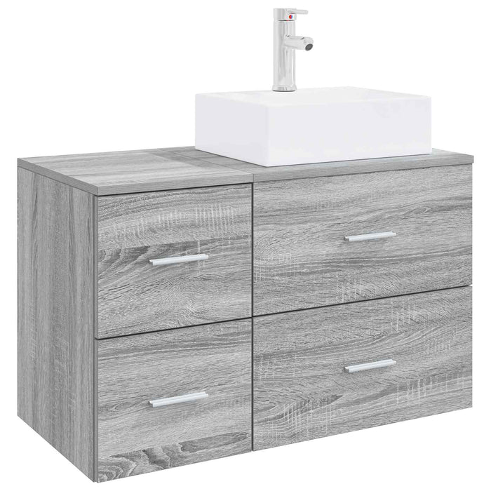 Set de mobilier pentru baie 2 buc. Sonoma gri Lemn prelucrat WALTI