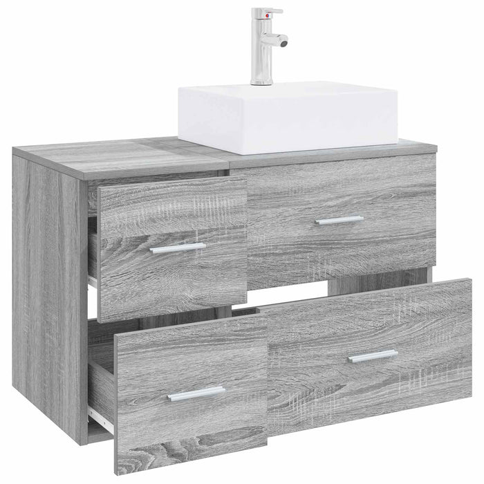 Set de mobilier pentru baie 2 buc. Sonoma gri Lemn prelucrat WALTI