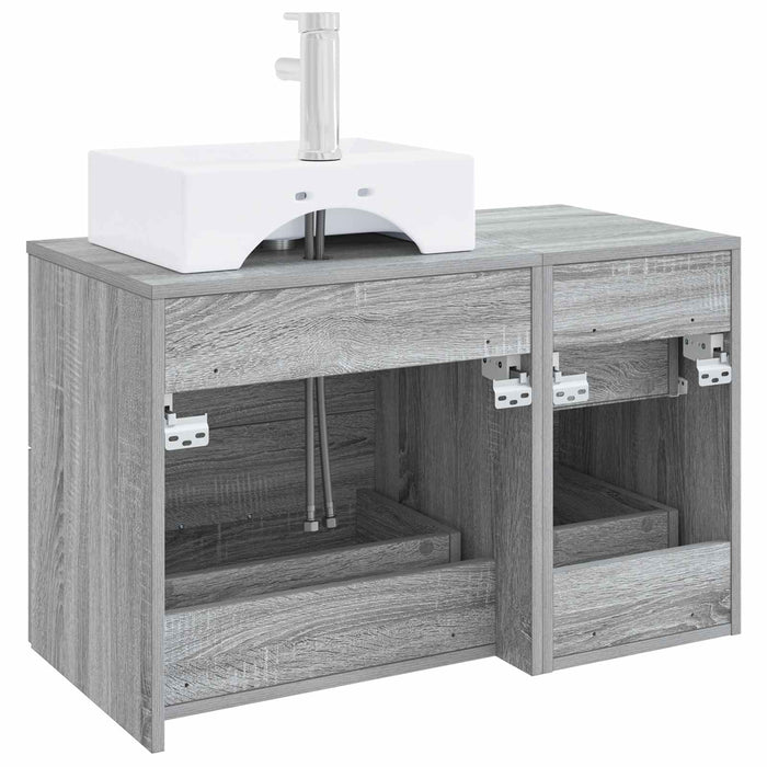 Set de mobilier pentru baie 2 buc. Sonoma gri Lemn prelucrat WALTI