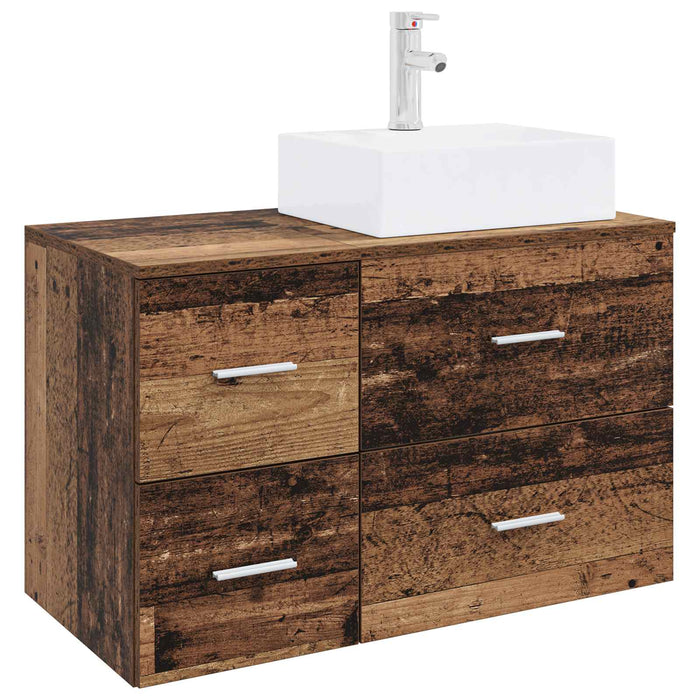 Set de mobilier pentru baie 2 buc. Lemn vechi Lemn prelucrat WALTI