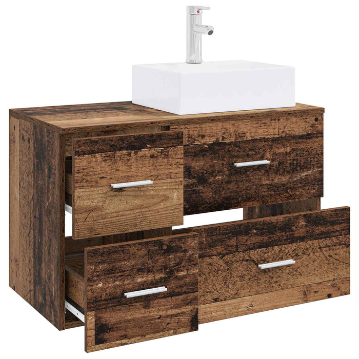 Set de mobilier pentru baie 2 buc. Lemn vechi Lemn prelucrat WALTI