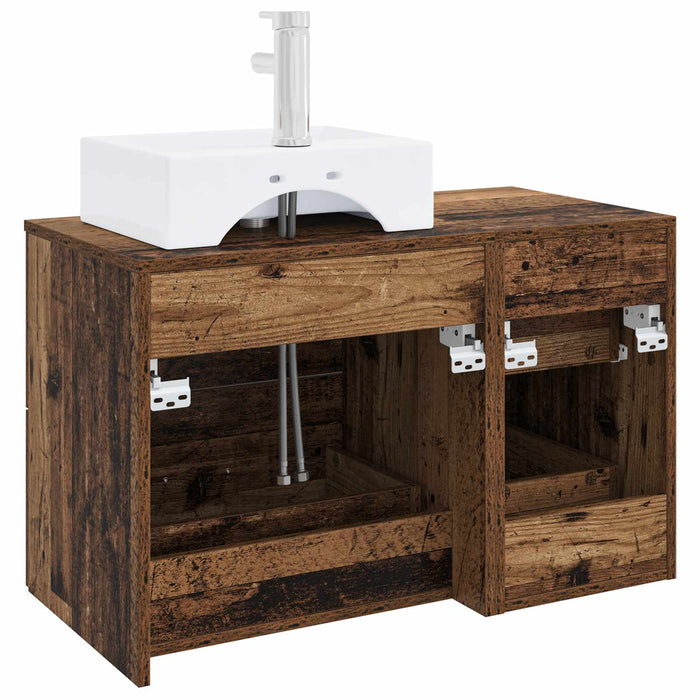 Set de mobilier pentru baie 2 buc. Lemn vechi Lemn prelucrat WALTI