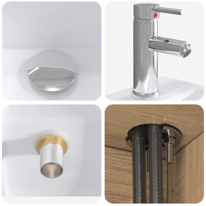 Set de mobilier pentru baie 2 buc. Stejar Artizanal WALTI