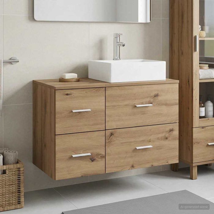 Set de mobilier pentru baie 2 buc. Stejar Artizanal WALTI