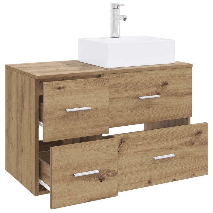 Set de mobilier pentru baie 2 buc. Stejar Artizanal WALTI