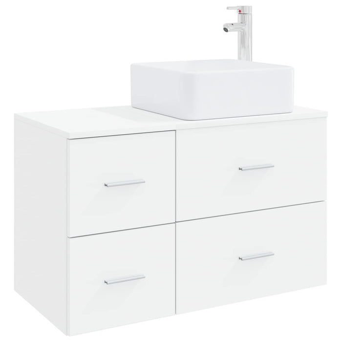 Set de mobilier pentru baie 2 buc. Alb Lemn prelucrat WALTI