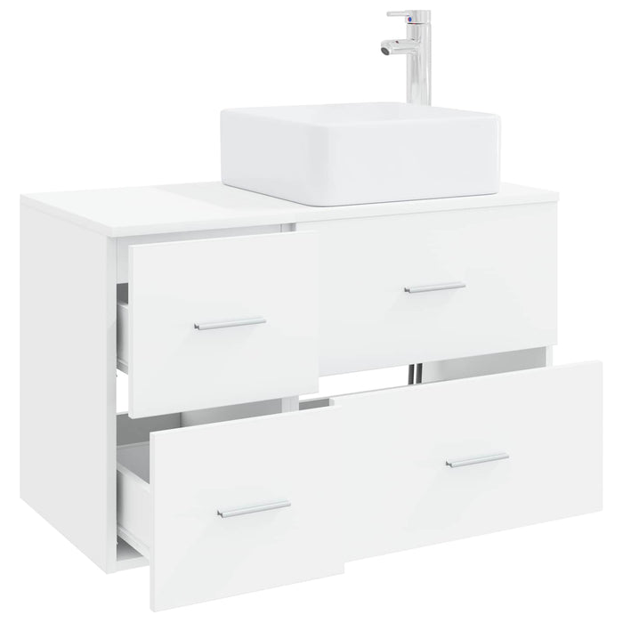 Set de mobilier pentru baie 2 buc. Alb Lemn prelucrat WALTI