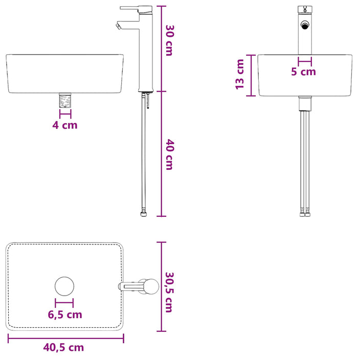 Set de mobilier pentru baie 2 buc. Stejar Negru Lemn prelucrat WALTI