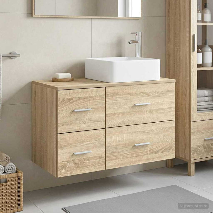 Set de mobilier pentru baie 2 buc. Stejar Sonoma Lemn prelucrat WALTI