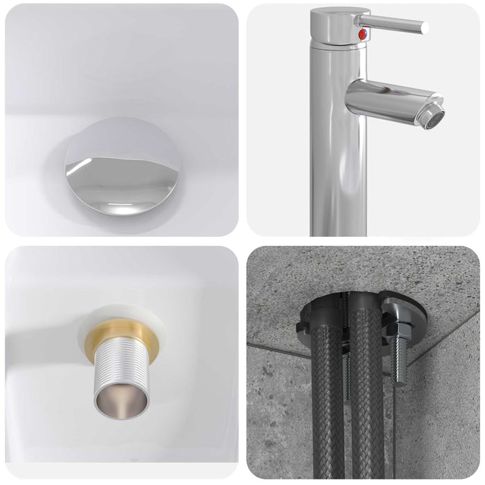 Set de mobilier pentru baie 2 buc. Gri Beton Lemn prelucrat WALTI