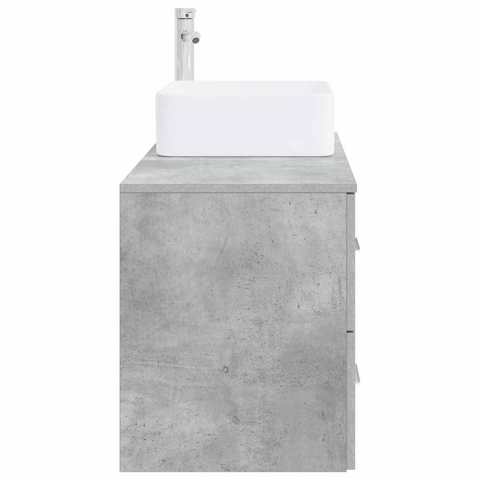 Set de mobilier pentru baie 2 buc. Gri Beton Lemn prelucrat WALTI