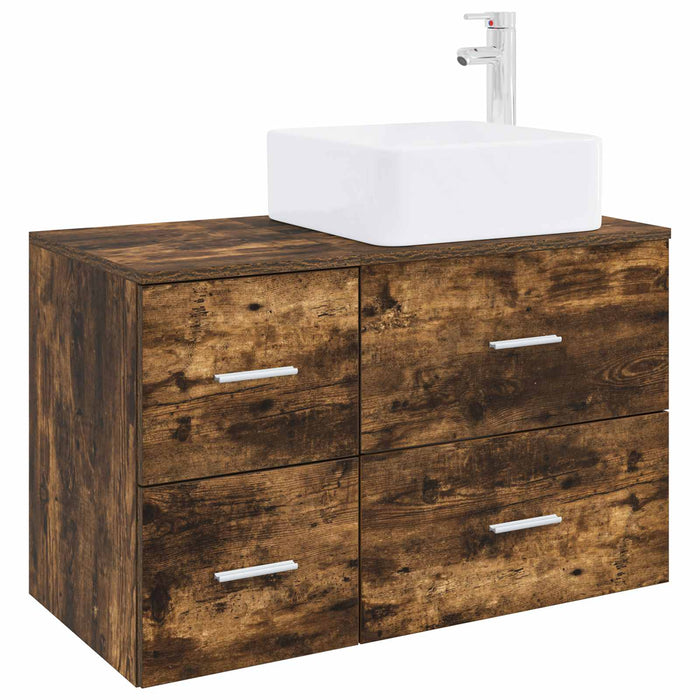 Set de mobilier pentru baie 2 buc. Stejar fumuriu WALTI