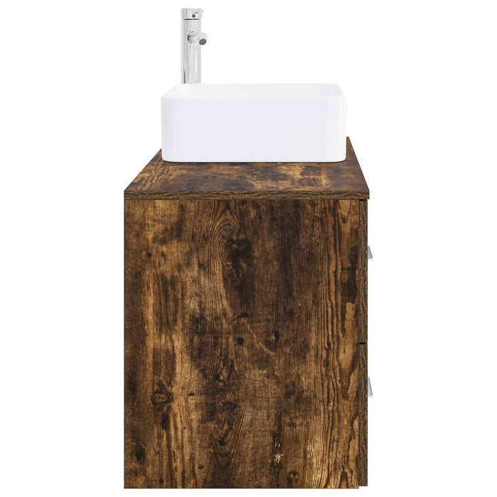 Set de mobilier pentru baie 2 buc. Stejar fumuriu WALTI